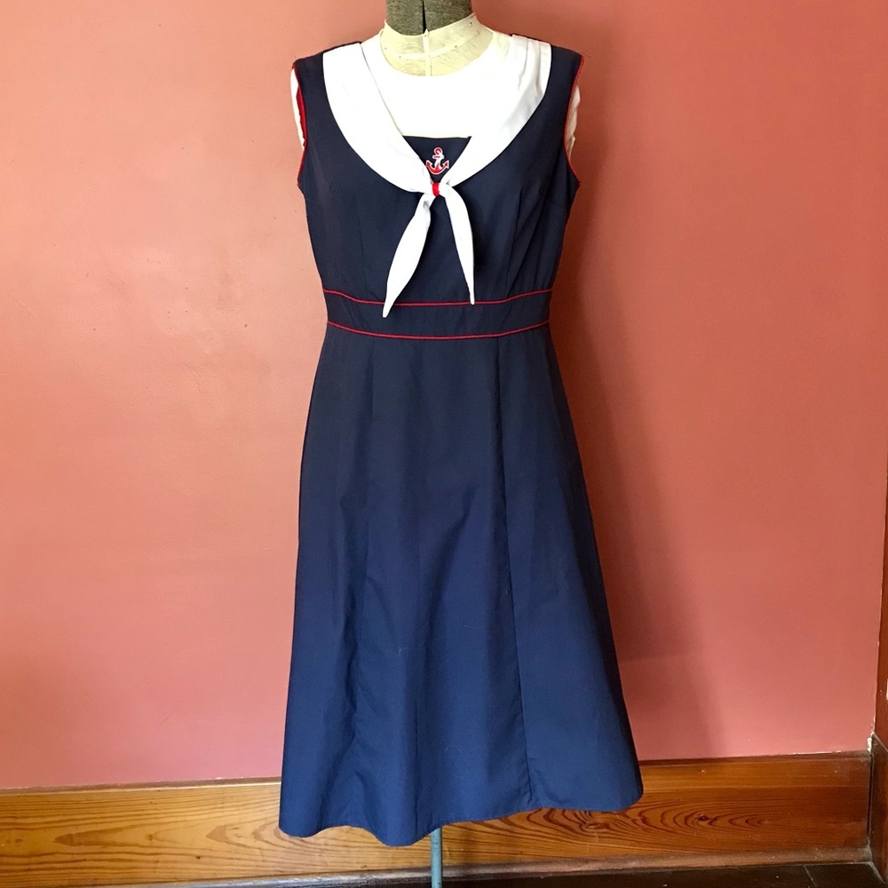 “Stop Staring” vintage look patriotic sailor dress